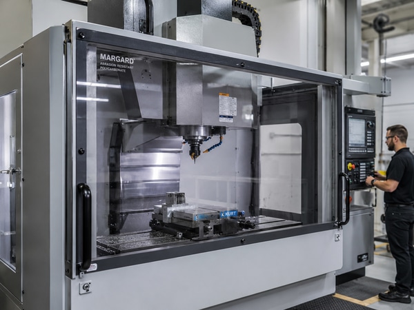 Carter de protection en polycarbonate anti abrasion Margard pour centre d'usinage cnc