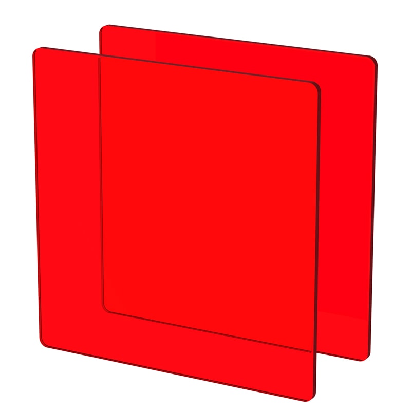 Miniature Plexiglass sur Mesure Teinté Rouge ep 3 mm ref : Perspex 4401