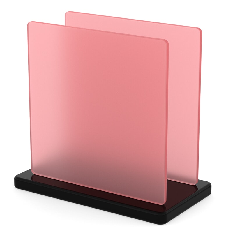 Miniature Plaque Plexiglass Rose mat ep 3 mm ref : Satinglas 51238 - Satinice 3H04 - Altuglas 145-22076