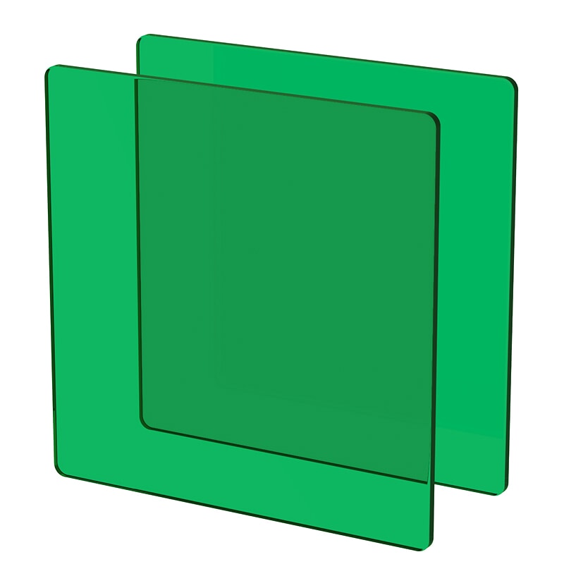 Miniature Plexiglass sur Mesure Teinté Vert Foncé ep 3 mm ref : Altuglas 100 14000