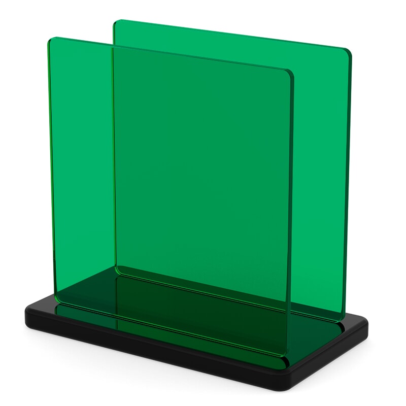 Miniature Plaque Plexiglass Teinté Vert Foncé ep 3 mm ref : Setacryl 1059 - Perspex 6600 -