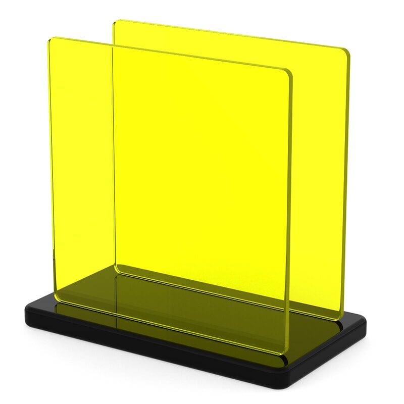 Miniature Plaque Plexiglass Teinté Jaune ep 3 mm ref : Altuglas 100-11018
