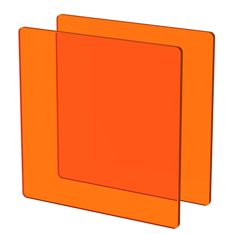Miniature Plexiglass sur Mesure Teinté Orange ep 3 mm ref : Altuglas 100 15000