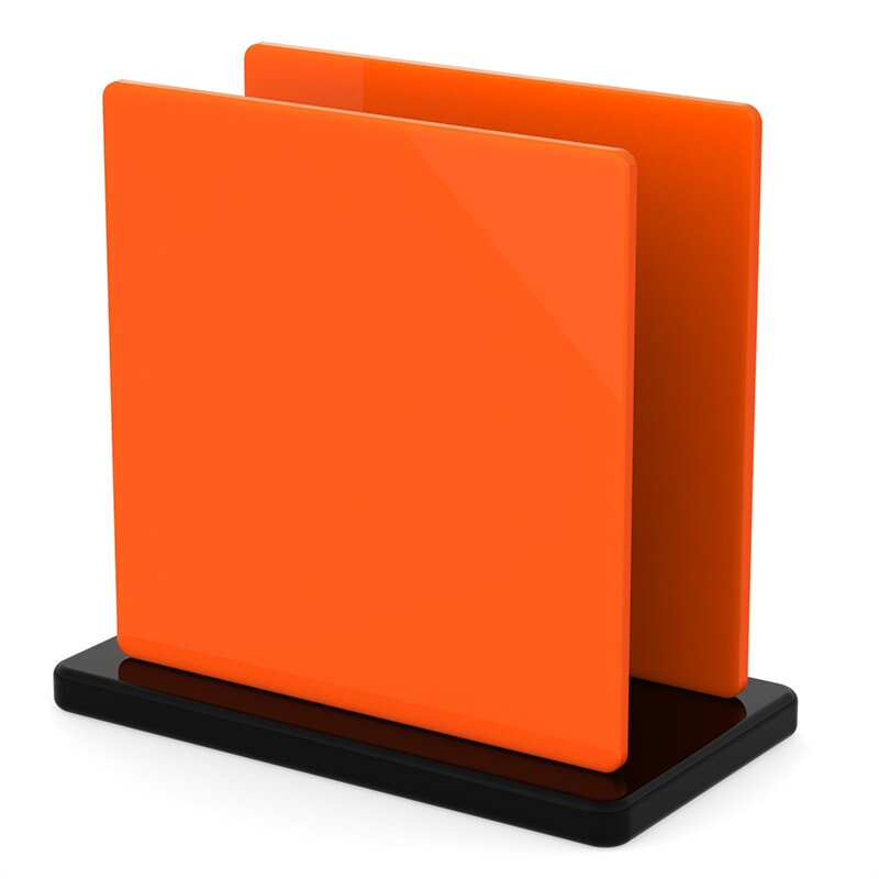 Miniature Plaque Plexiglass Orange Opal ep 3 mm ref : Setacryl 2012 - Plexiglas 2H02 - Perspex 363