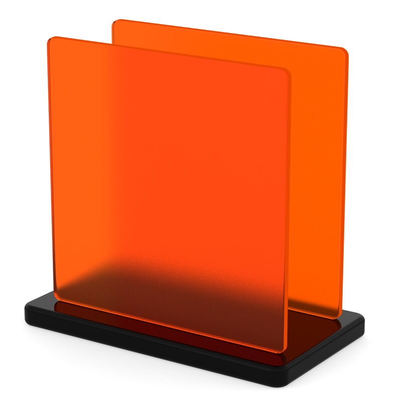 Miniature Plaque Plexiglas Orange Mat ep 3 mm ref : Satinglas 51013