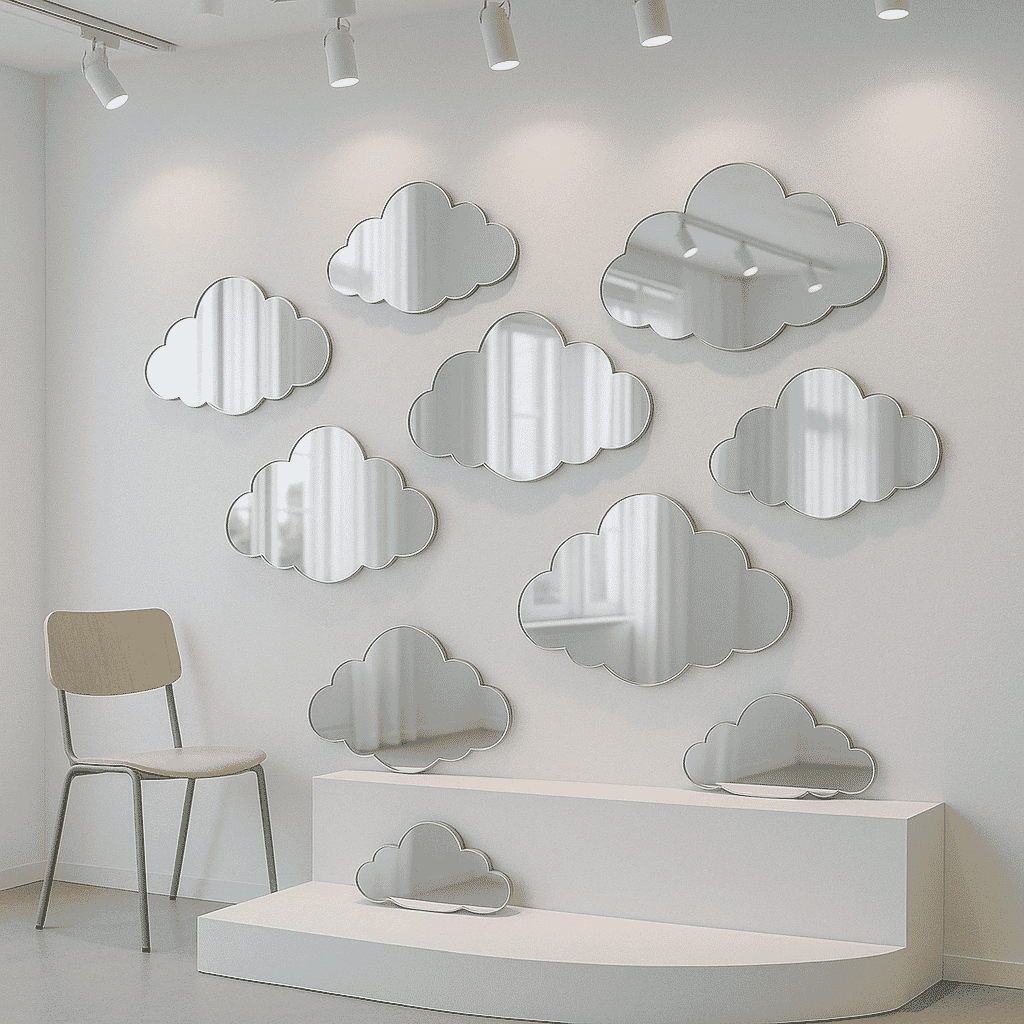 Miniature Plexi Miroir sur mesure avec découpe de forme
