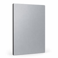 Panneau Alu Dibond gris RAL 9006 ép. 3 mm, finition aluminium métallisé