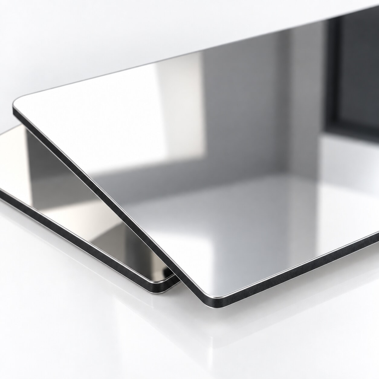 Miniature Dibond Miroir sur Mesure avec découpe par usinage CNC