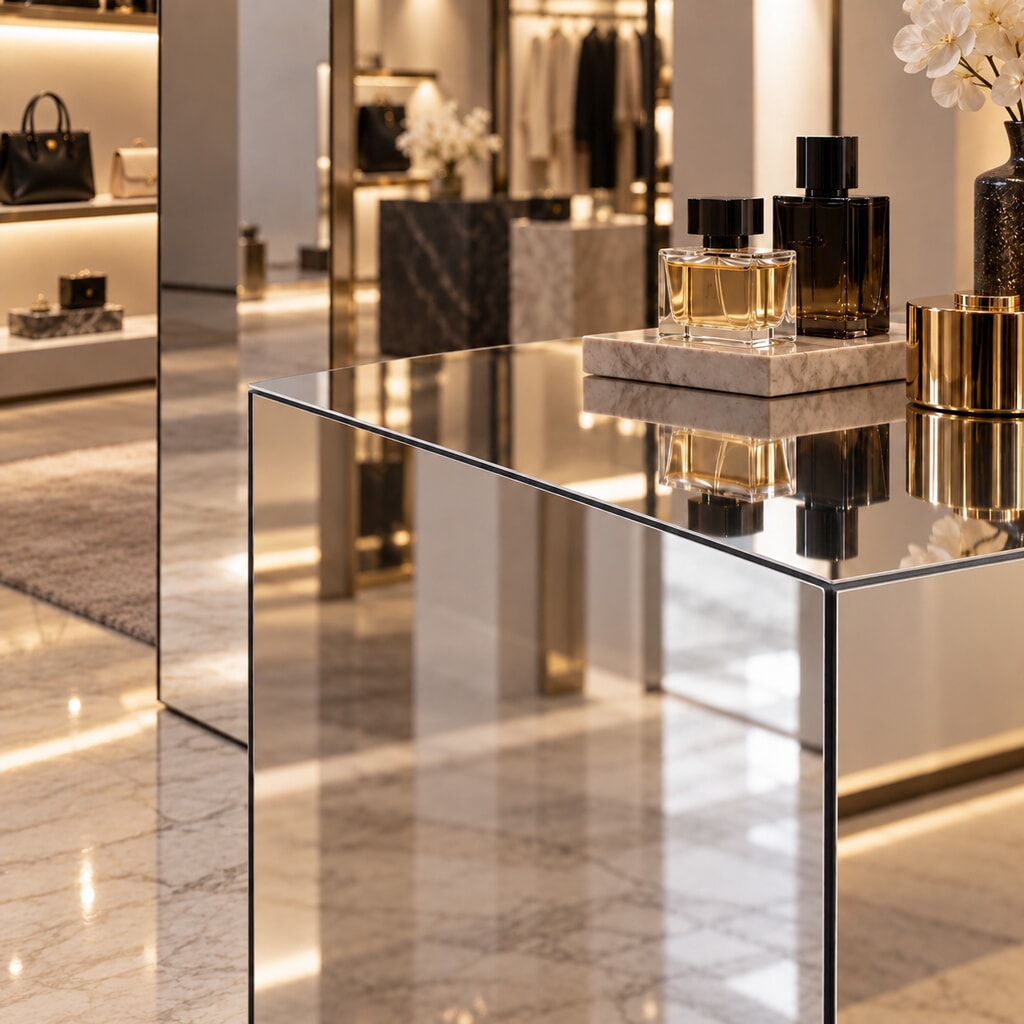 Miniature Dibond Miroir sur mesure pour agencement de magasin retails de luxe