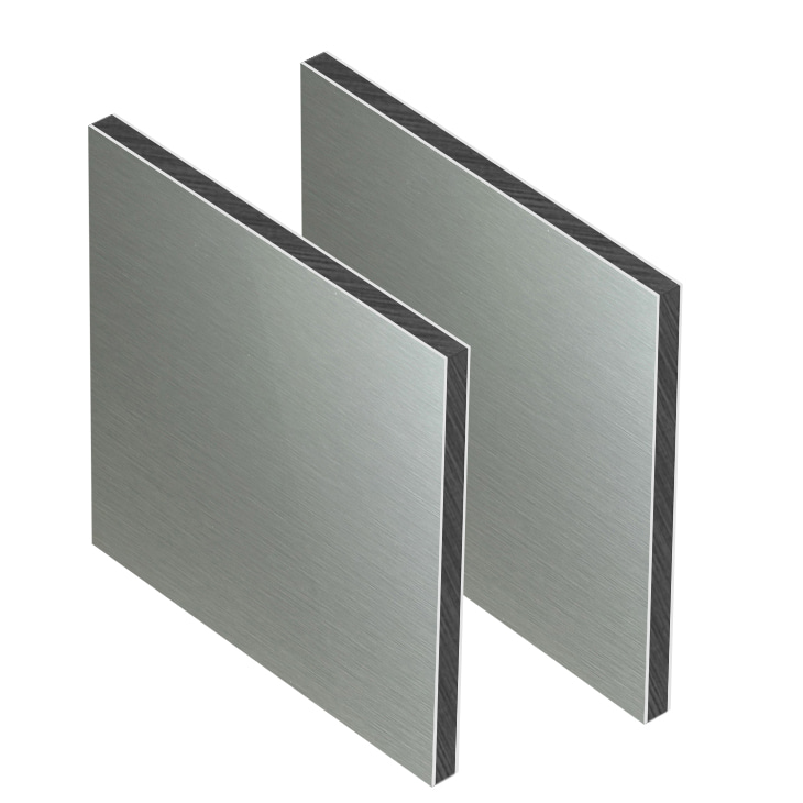 Panneau Dibond Acier Brossé Ep 3 mm ref : Dibond