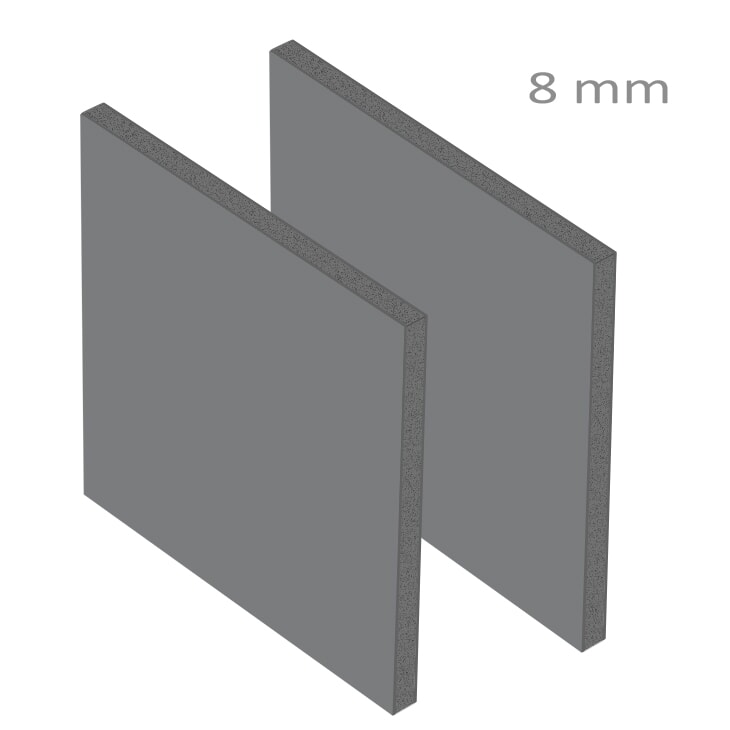 Miniature PVC Expansé Gris Mat ep 8 mm : Forex Gris