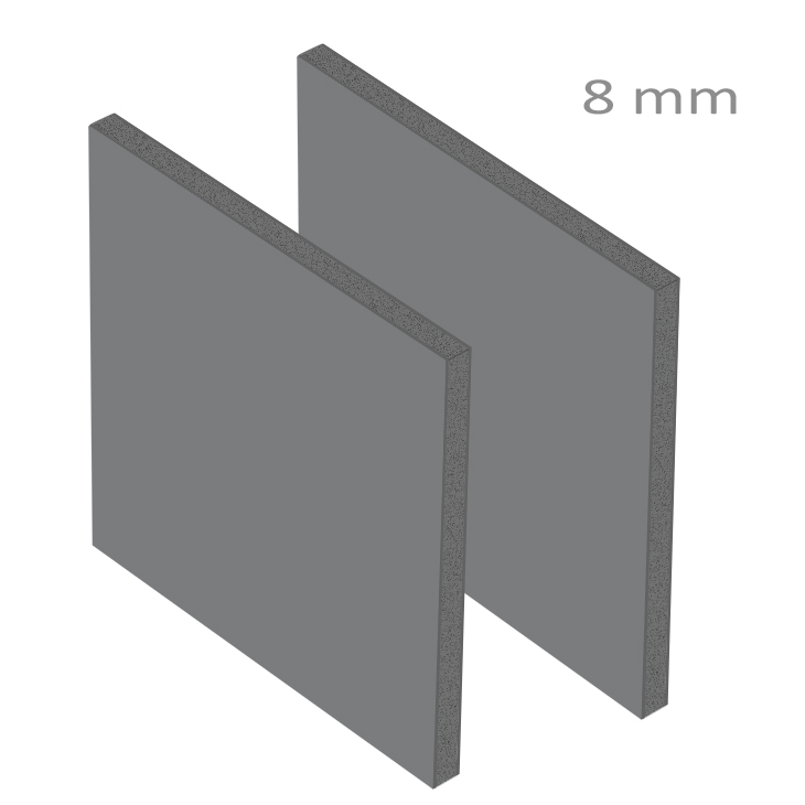 PVC Expansé Gris Mat ep 8 mm : Forex Gris