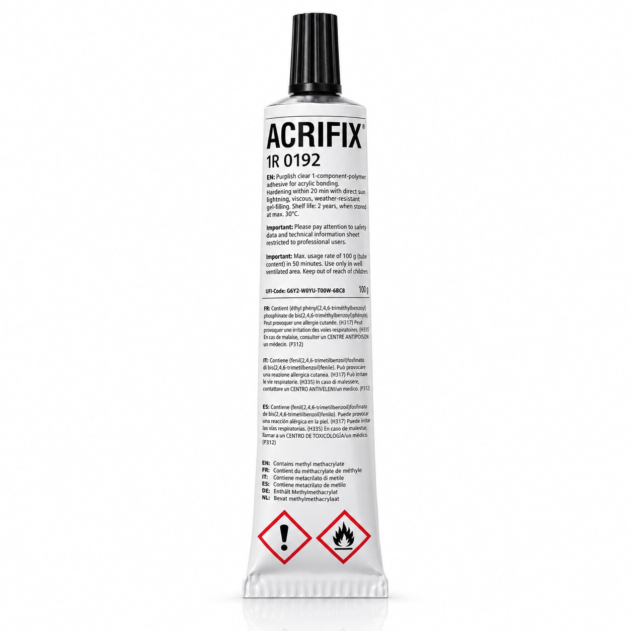 Miniature Acrifix 192 - Colle pour Plexiglass en tube de 100 g