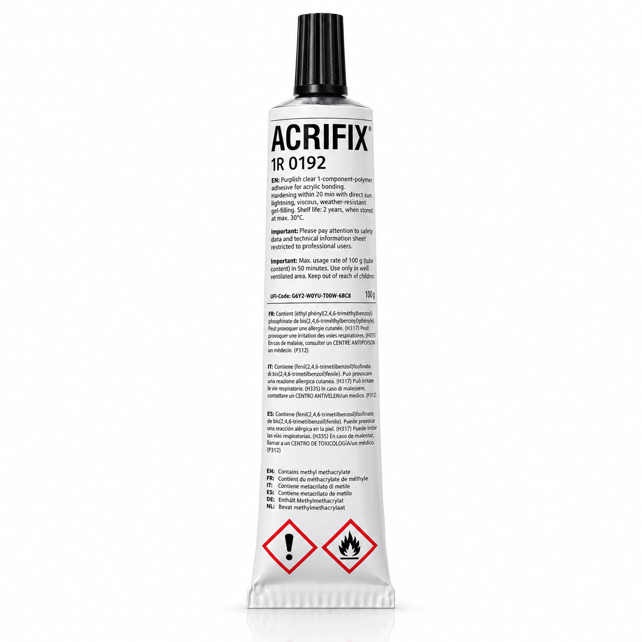 Acrifix 192 - Colle pour Plexiglass en tube de 100 g