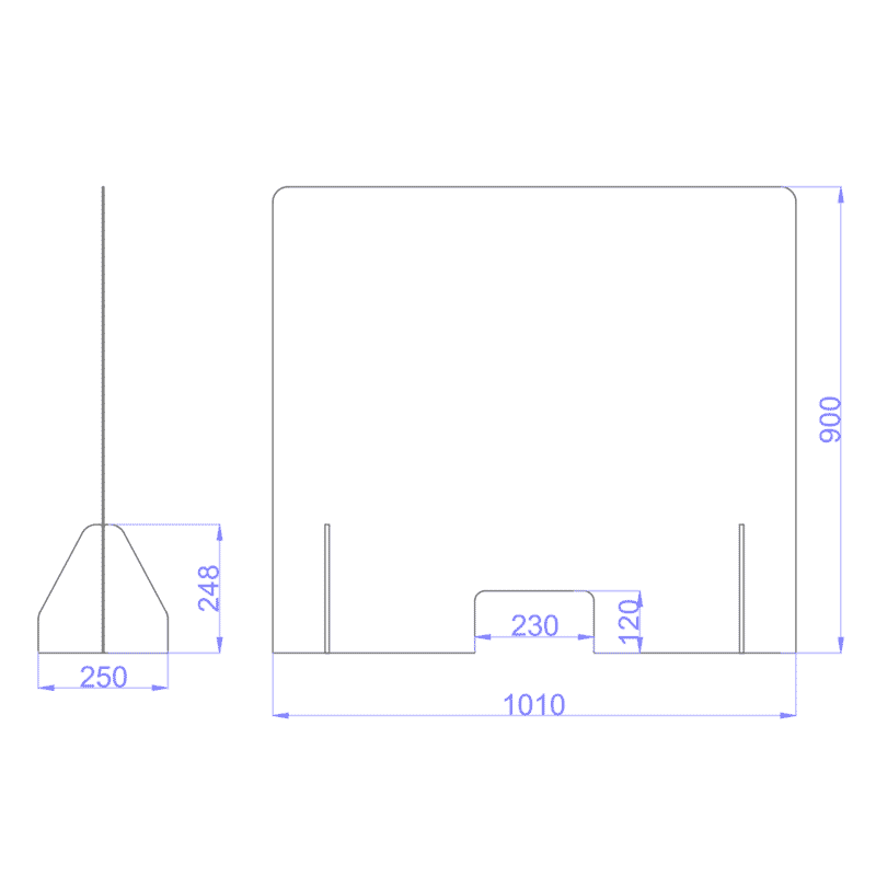 Miniature Protection Plexiglass Hygiaphone XL 101x90 cm ref : plan