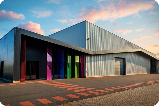 Photo d'un décor design éclairé en plexi couleur